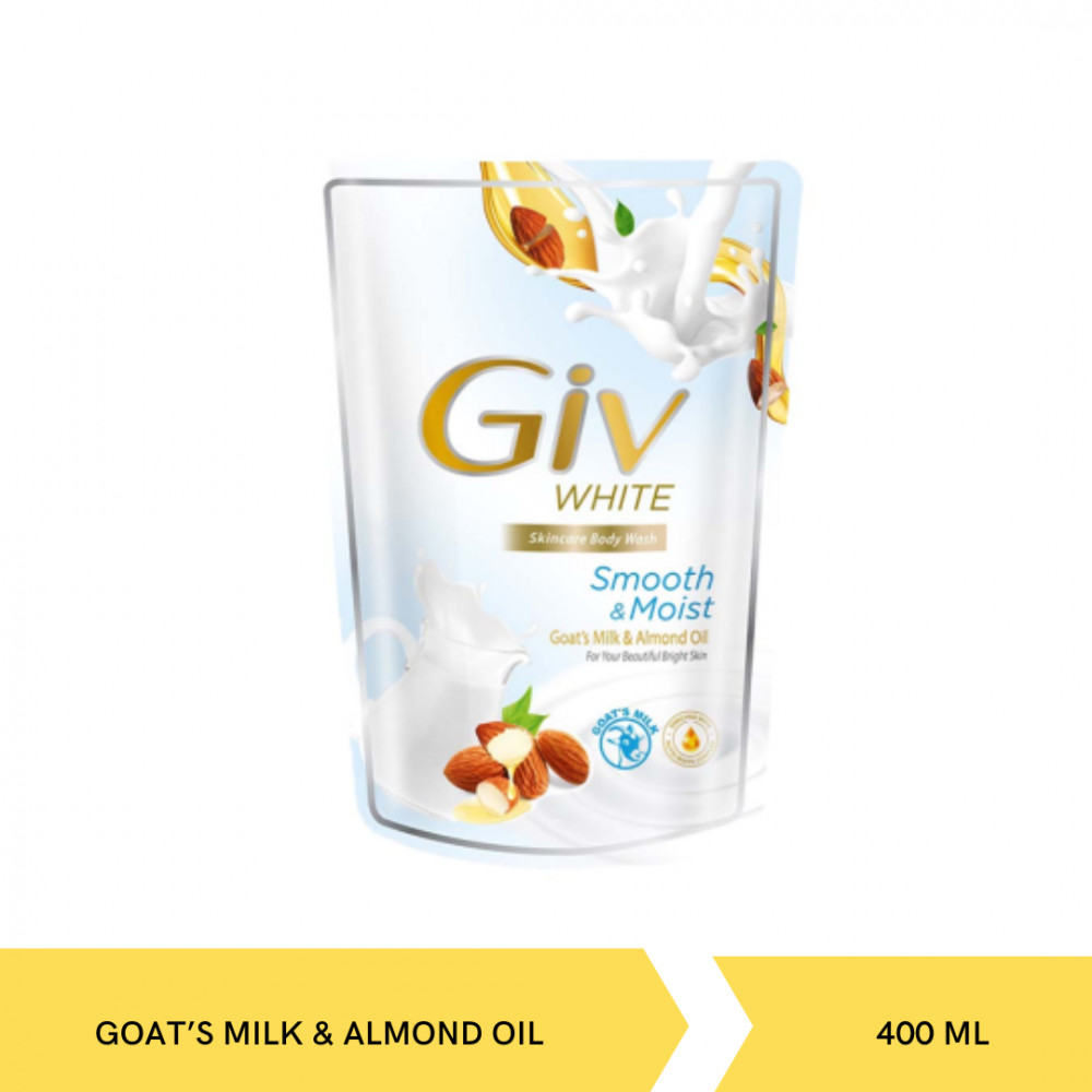 GIV BW GOAT`S MILK &  ALMOND OIL POUCH 400ML X 12