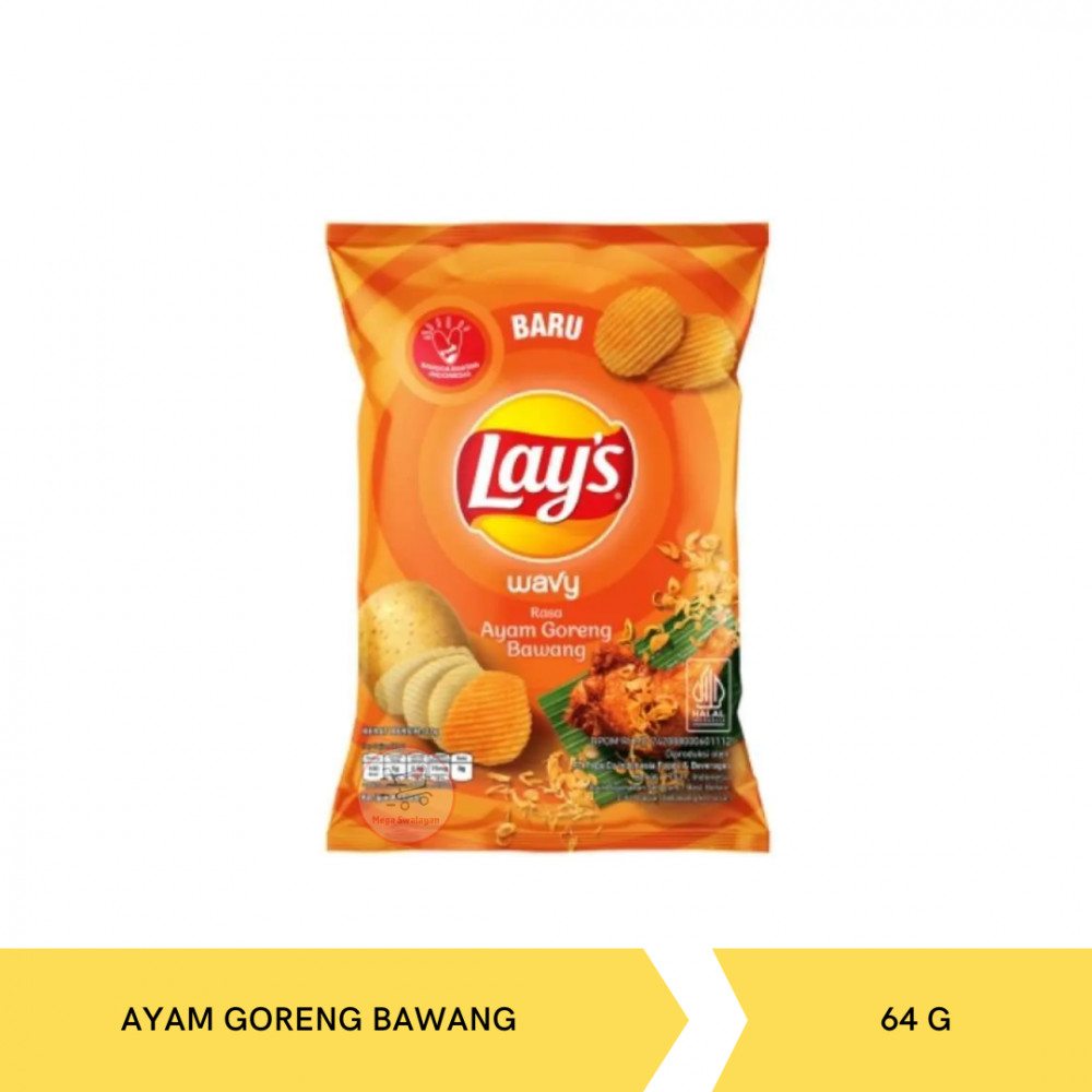 LAYS WAVY AYAM GORENG BAWANG 64G X 22