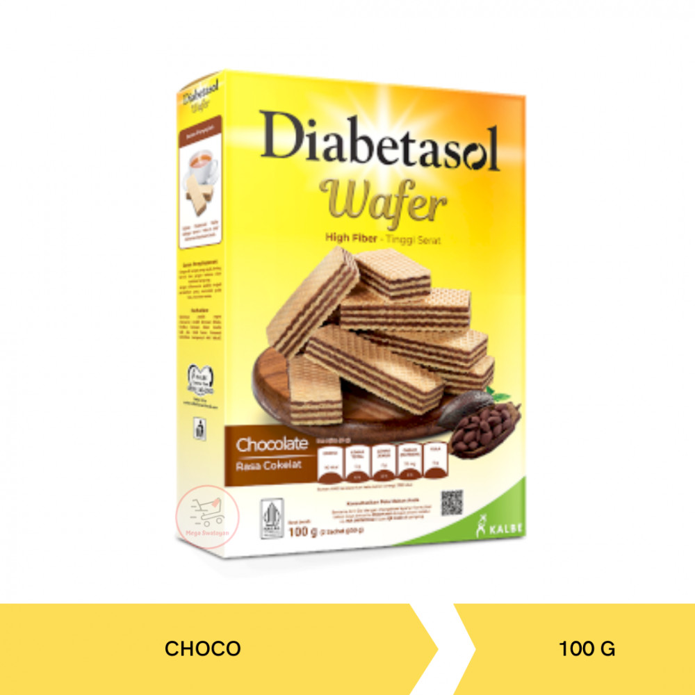 DIABETASOL WAFER HIGH FIBER CHOCO 100G
