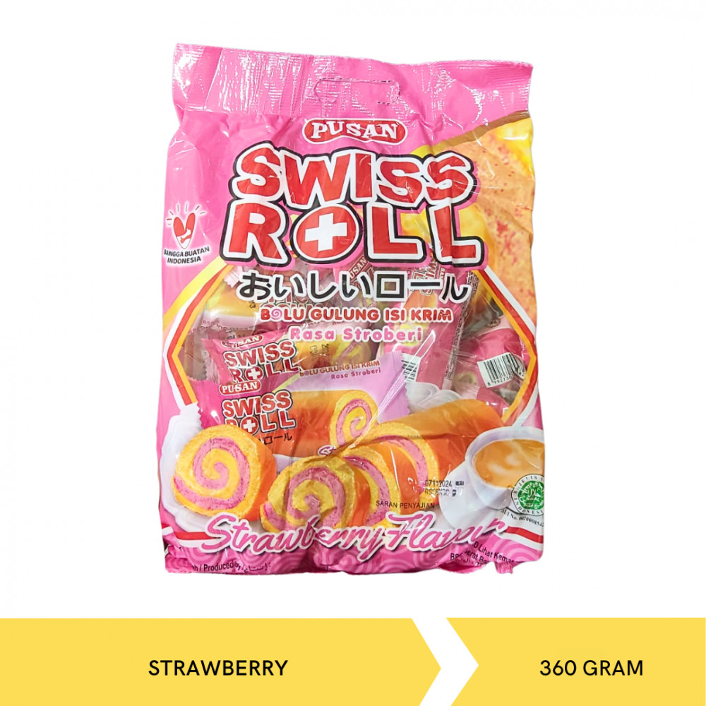 PUSAN SWISS ROLL STRAW 320G X 8