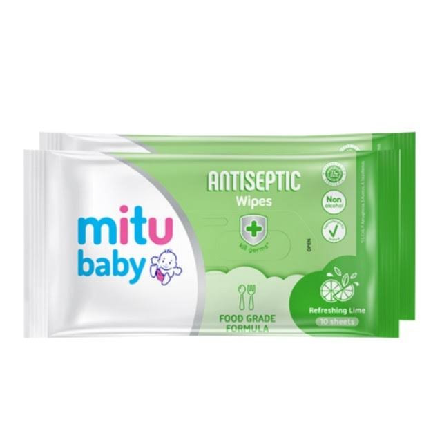 MITU BABY WIPES ANTISEPTIC REFRESH LIME 10`S