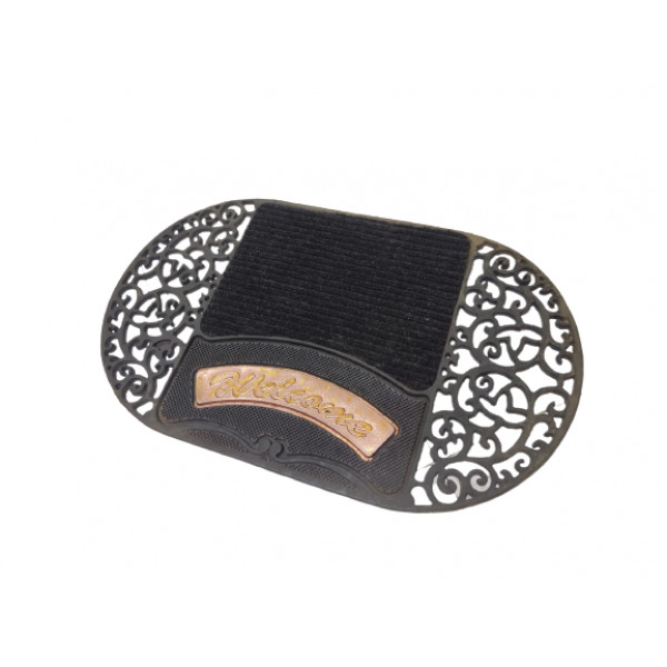 MA FLOOR MAT OVAL WELCOME 75X45CM RUBBER