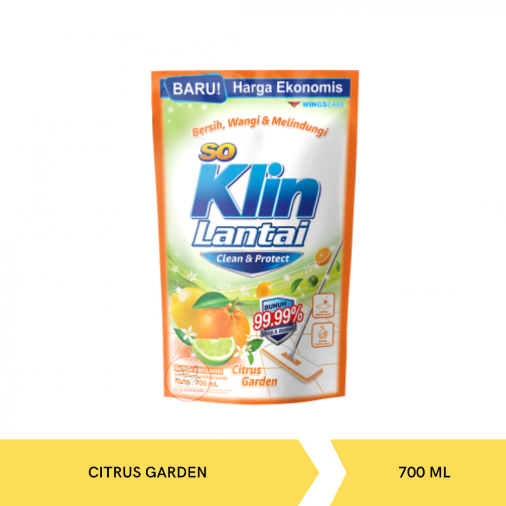 SOKLIN FLOOR CITRUS GARDEN POUCH 700ML X 12