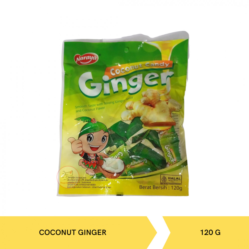 NARAYA COCONUT GINGER CANDY 120GX50