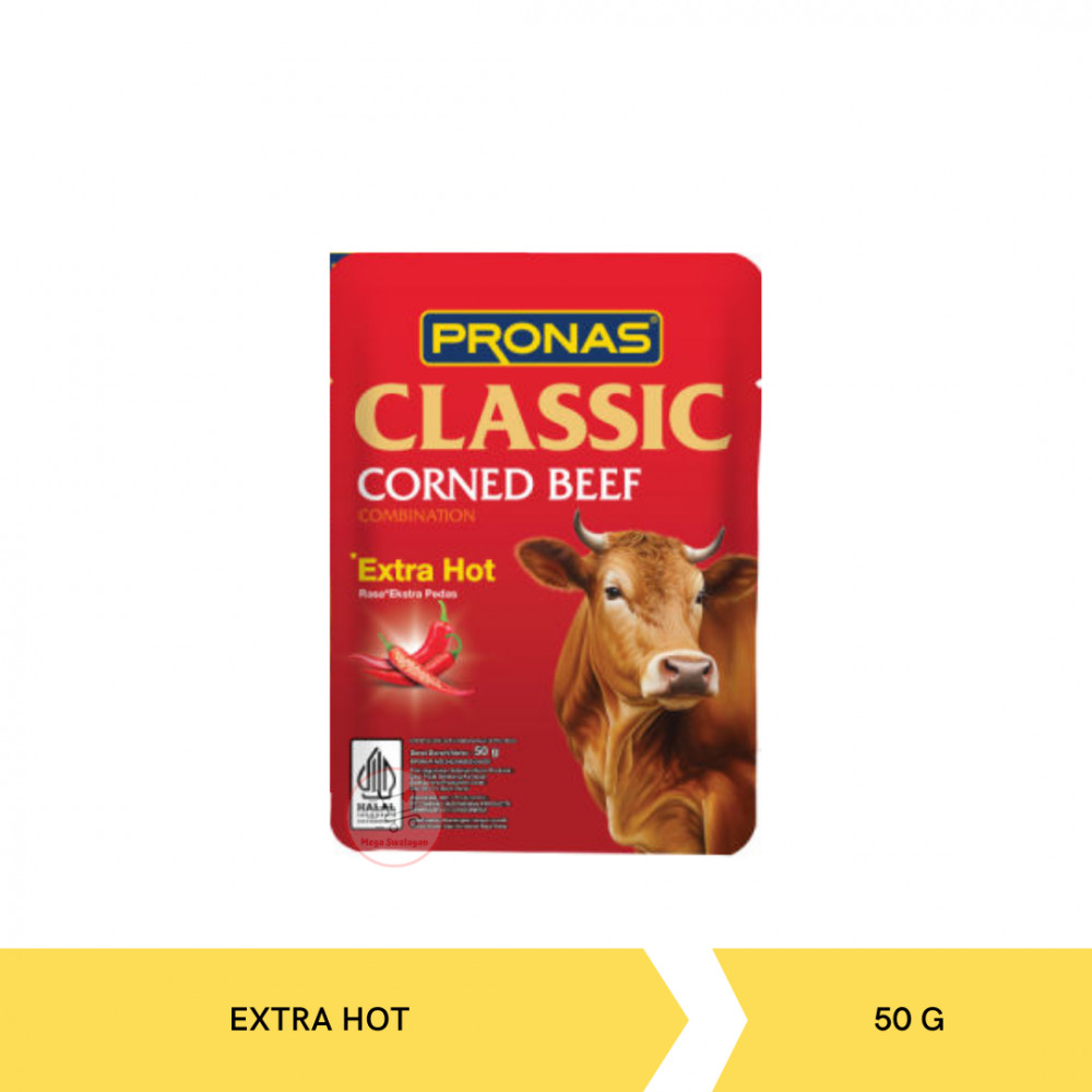 PRONAS CORNED BEEF EXTRA HOT 50G X 12