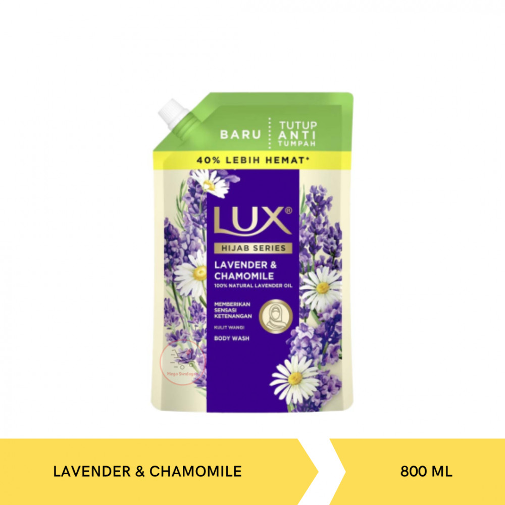 LUX BW HIJAB LAVENDER &CHAMO POUCH 800ML X 12