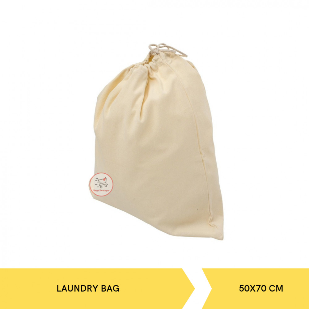 LAUNDRY BAG 50 X 70CM KANVAS BLACU 250GSM