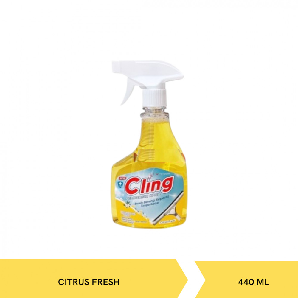 CLING GLASS CLEANER CITRUS FRESH PUMP 440ML X12