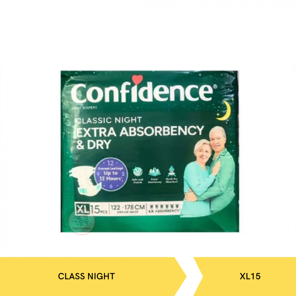 CONFIDENCE ADULT DIAPERS CLASS NIGHT XL15 X 8