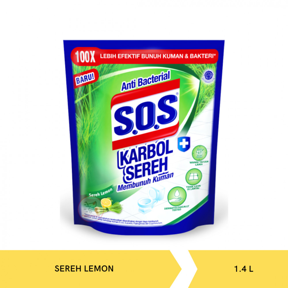 SOS KARBOL SEREH LEMON POUCH 1.4L X 6