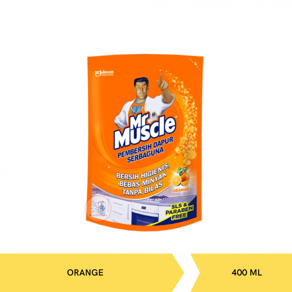 MR MUSCLE KITCHEN ORANGE POUCH 400ML X 12