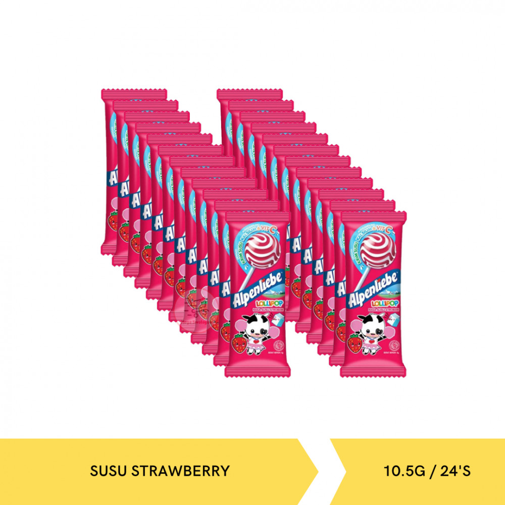 ALPENLIEBE LOLLIPOP MILK STRAWBERRY 6GR