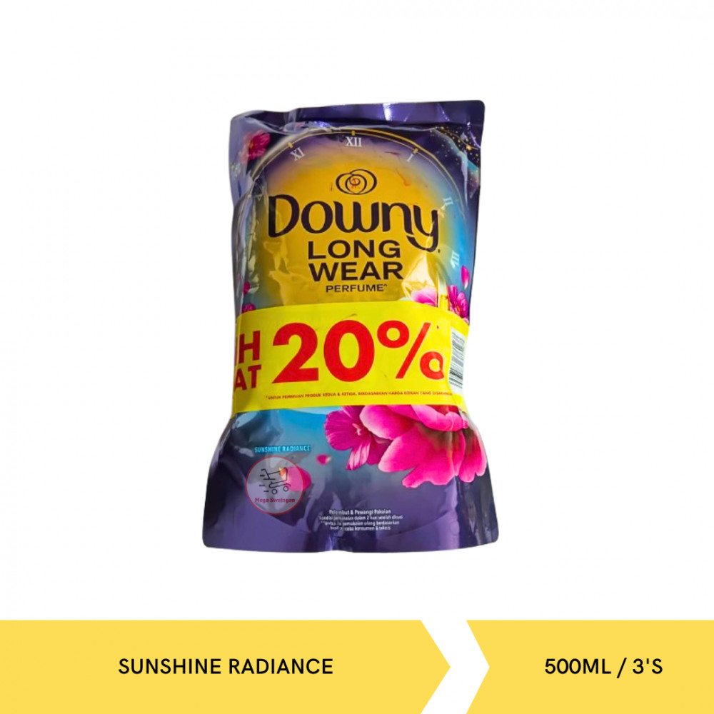 DOWNY PELEMBUT SUNSHINE RADIANCE 500ML/3`S X 4