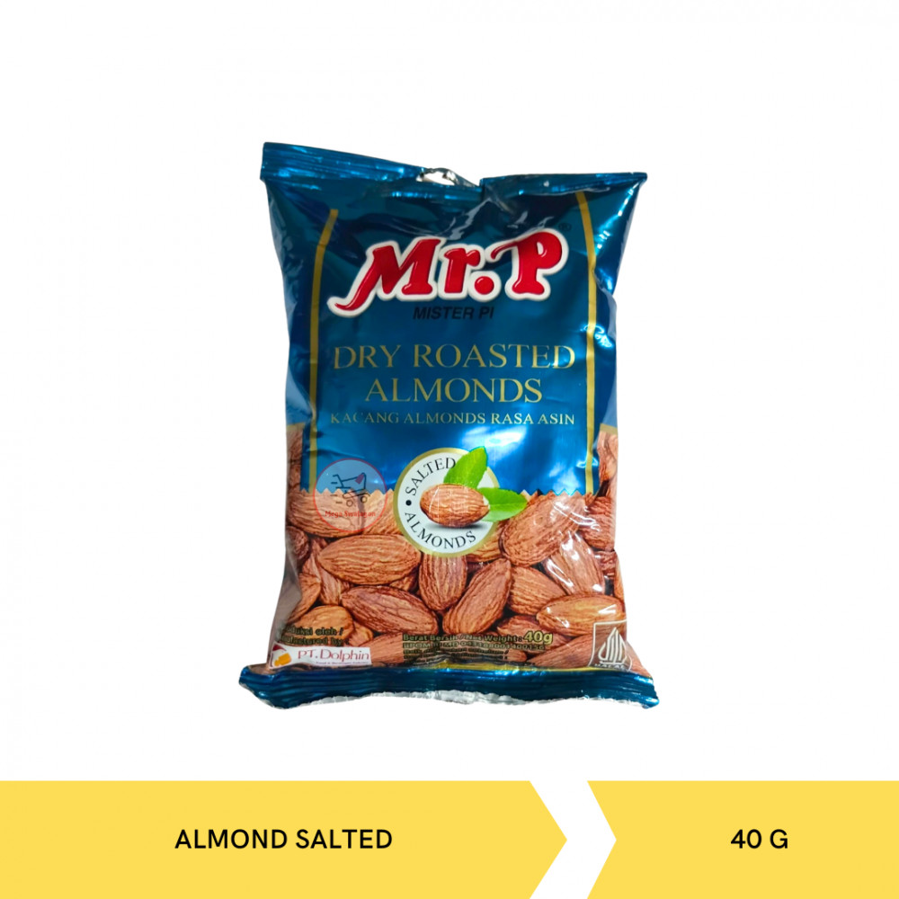 MR.P DRY ROASTED ALMONDS SALTED 40G X 40