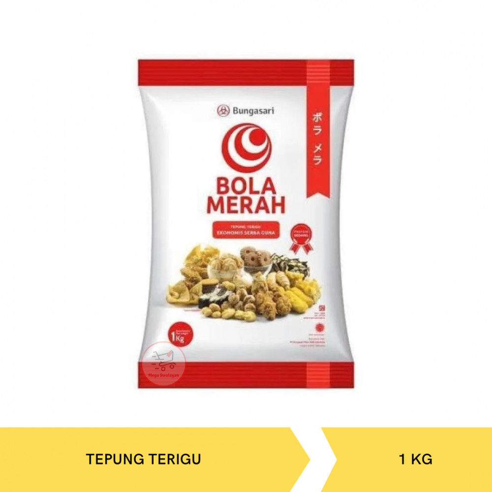 BOLA MERAH TEPUNG TERIGU 1KG X 10