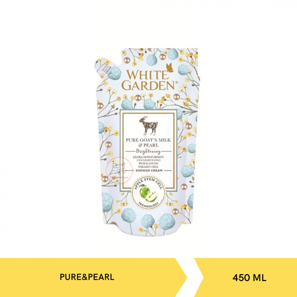 WHITE GARDEN SHOWER PURE & PEARL POUCH 450ML X 24