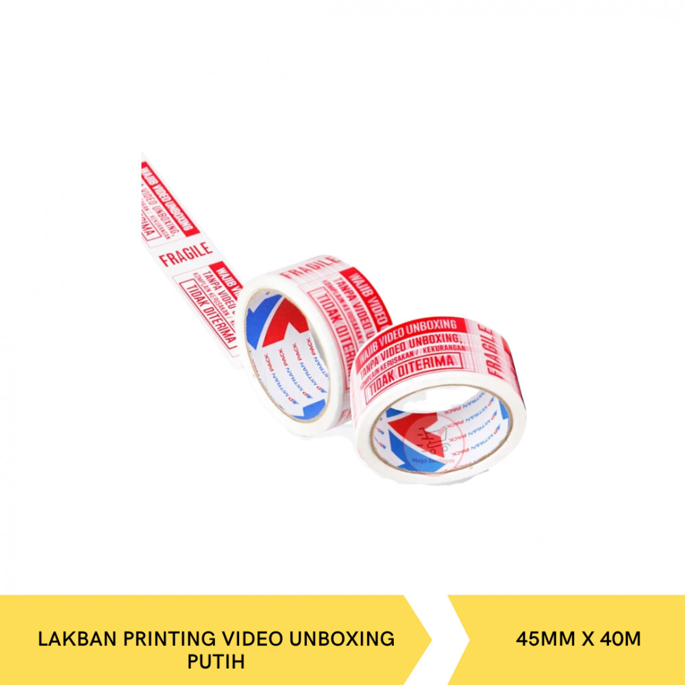 MITRAN PACK LAKBAN PRINTING VIDEO UNBOXING PUTIH 45MM X 40M
