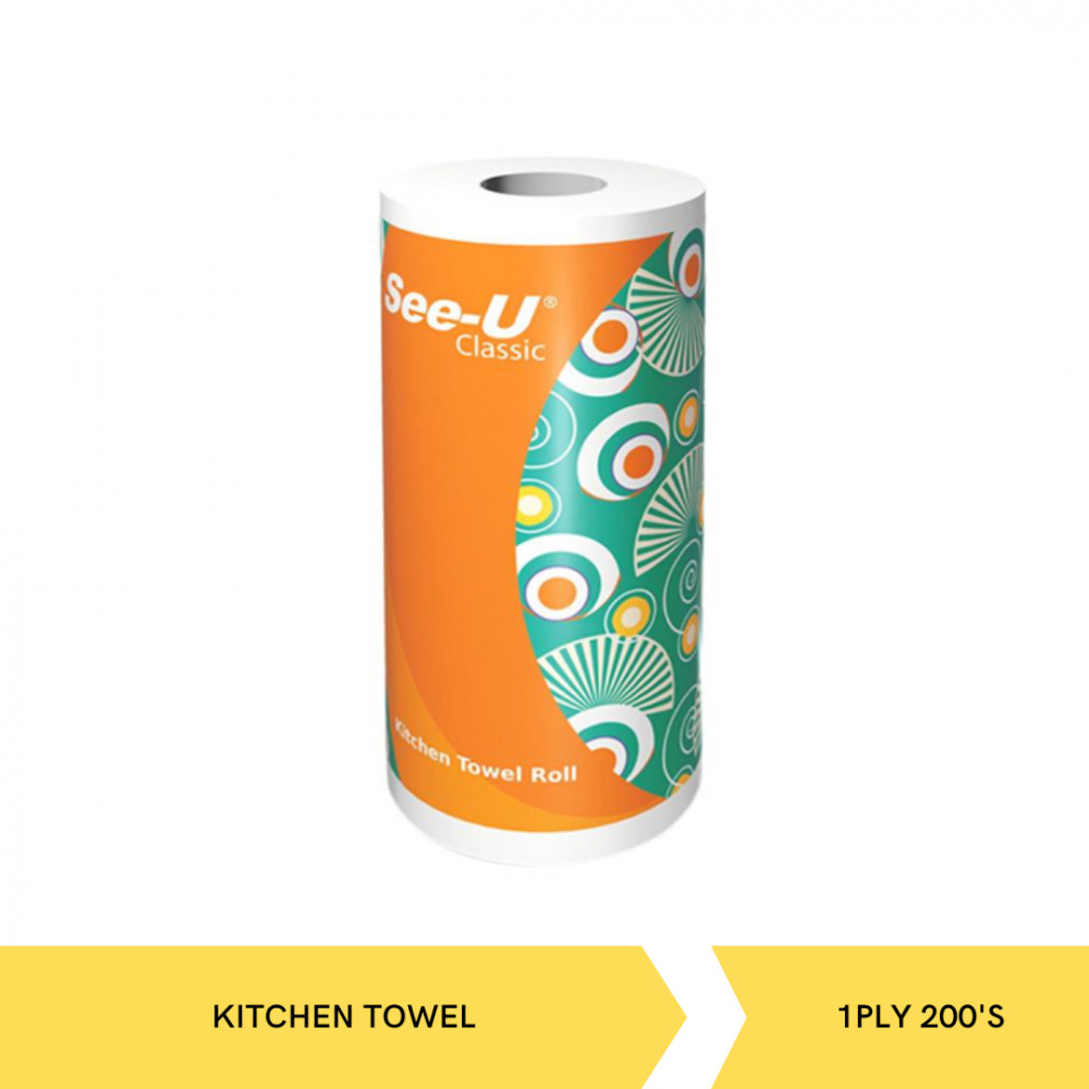 SEE-U KITCHEN TOWEL 1PLY 200`S X 12