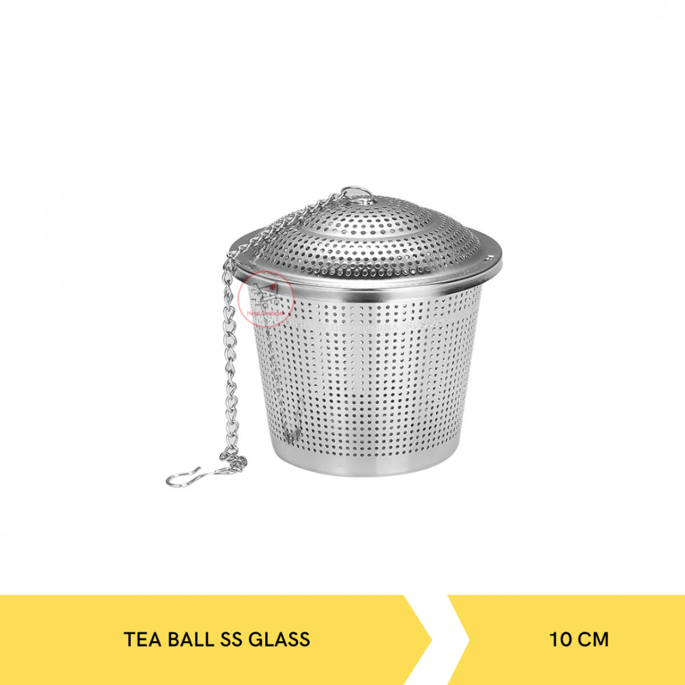 MING WEI TEA BALL SS GLASS PLAT JB 10CM #421G