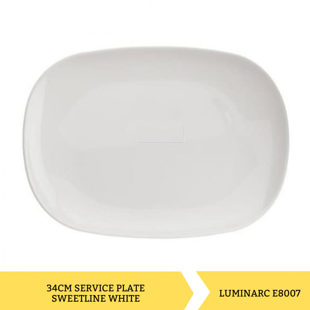 LUMINARC E8007 34CM SERVICE PLATE SWEETLINE WHITE