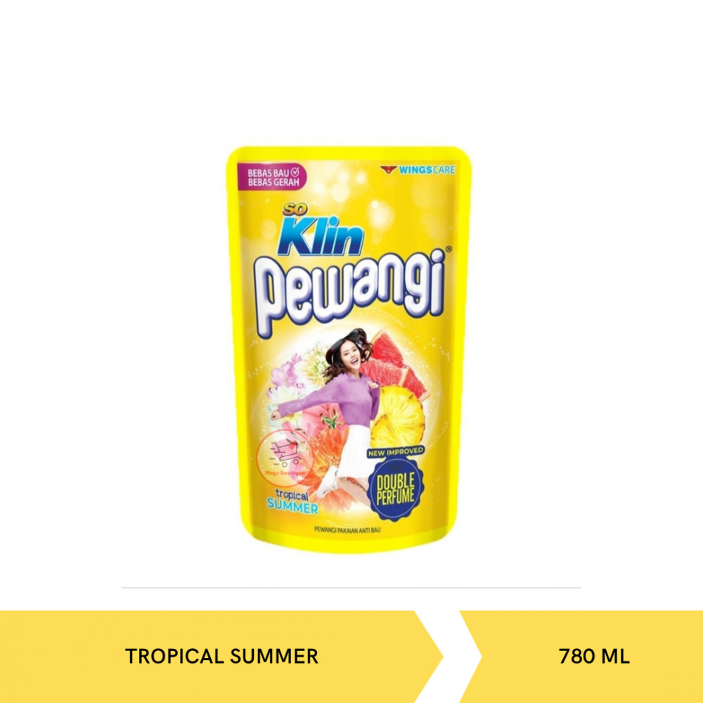 SOKLIN PEWANGI TROPICAL SUMMER POUCH 780ML X 12