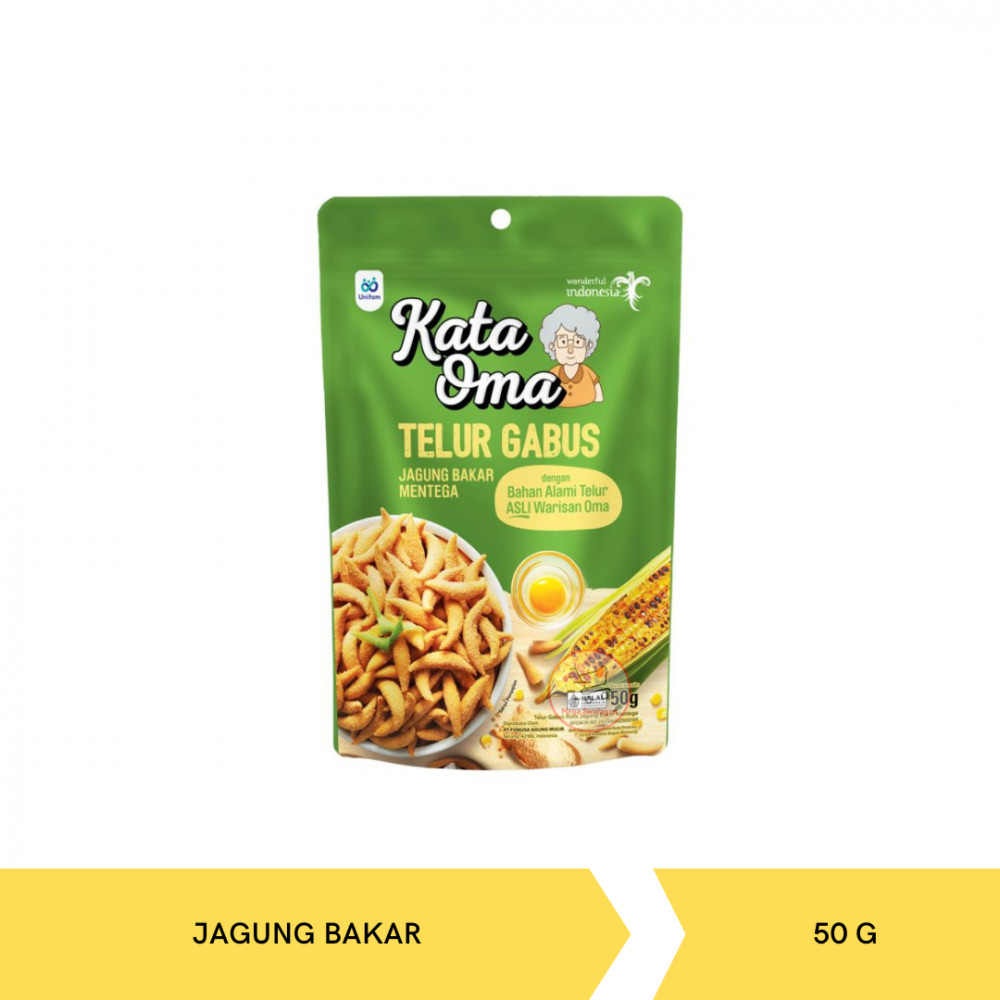 KATA OMA TELUR GABUS JAGUNG BAKAR 50GX24