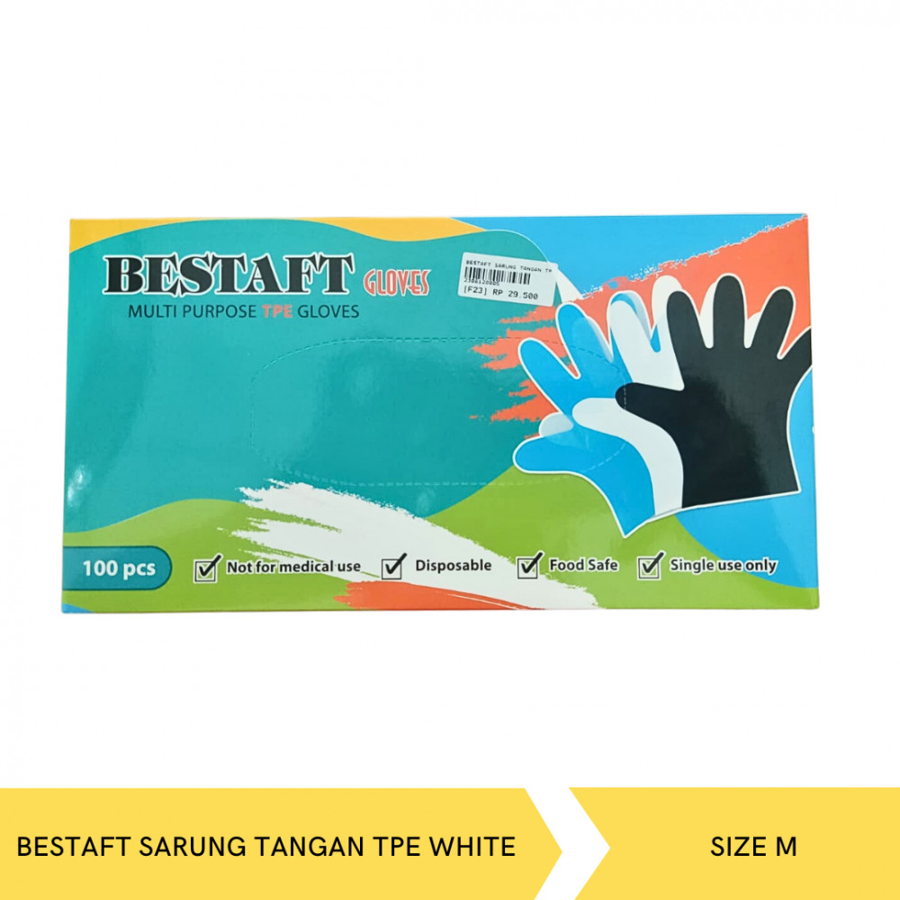 BESTAFT SARUNG TANGAN TPE WHITE M ISI 100`S X 10