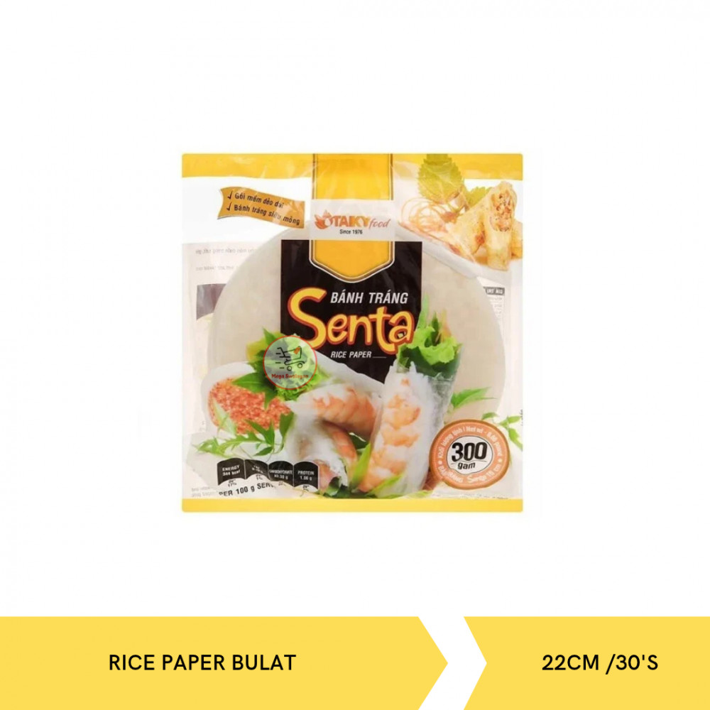 TAI KY SENTA RICE PAPER BULAT 22CM/30`S 300G X 20