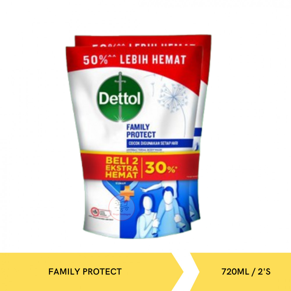DETTOL BW FAM PROTECT POUCH 720ML/2`S X 6