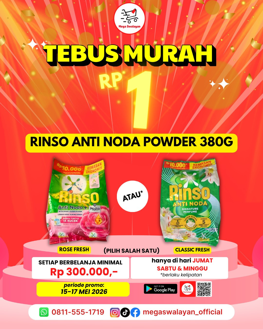 🎉Belanja 300RB bisa dapat Rinso bubuk?!