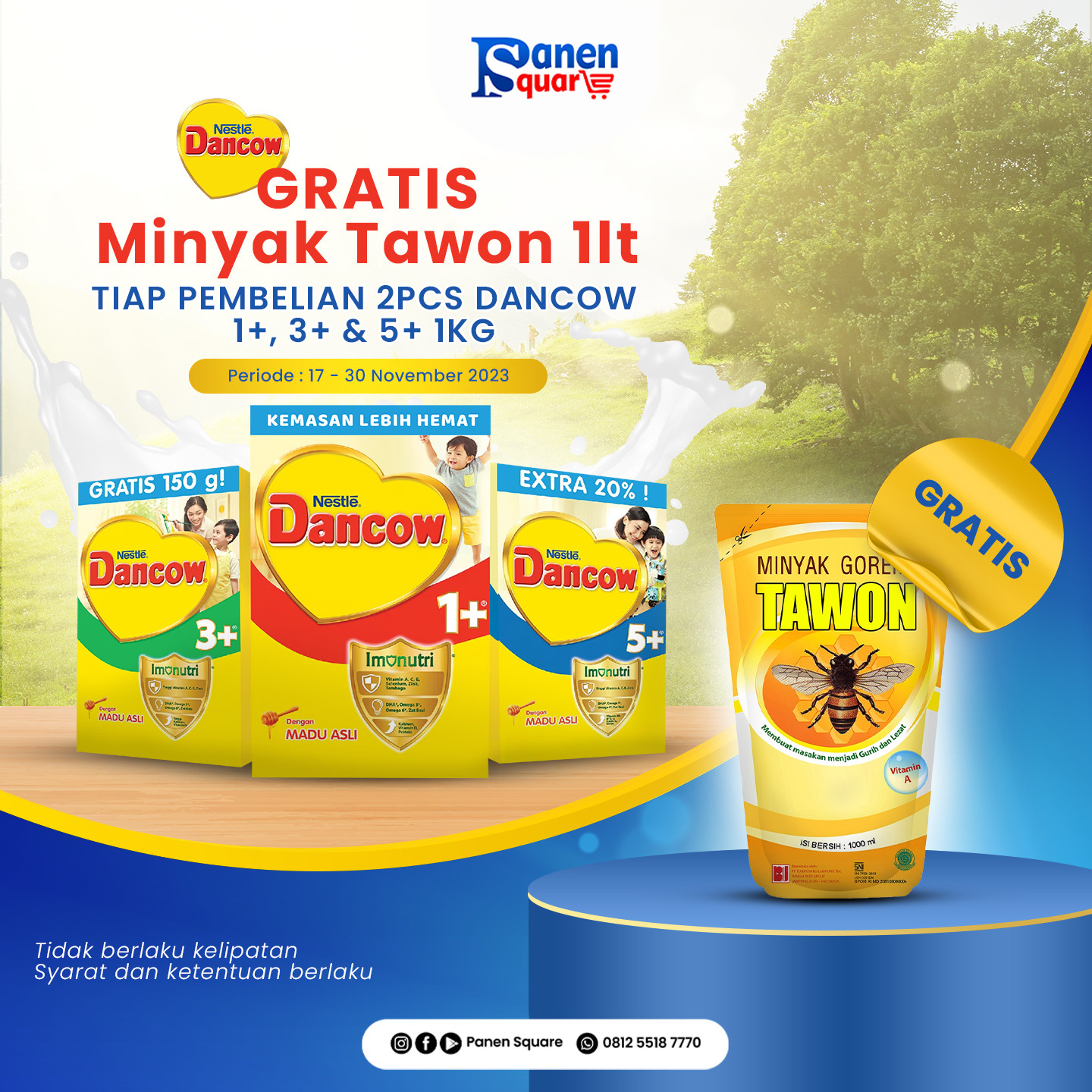 Promo Spesial! Beli Susu Dancow dan Dapatkan GRATIS Minyak Goreng tawon 1liter!