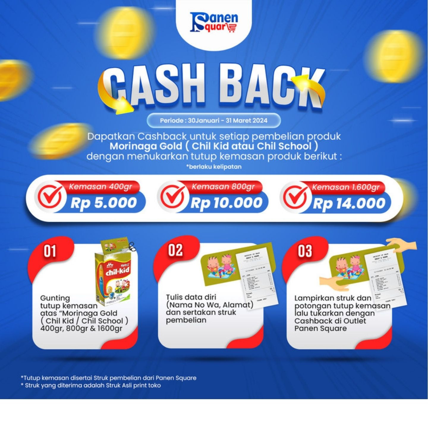 Cash Back Tiap Pembelian Susu Morinaga
