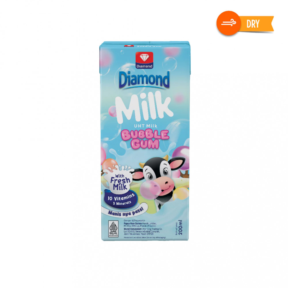 DIAMOND UHT MILK BUBBLE GUM 200 ML