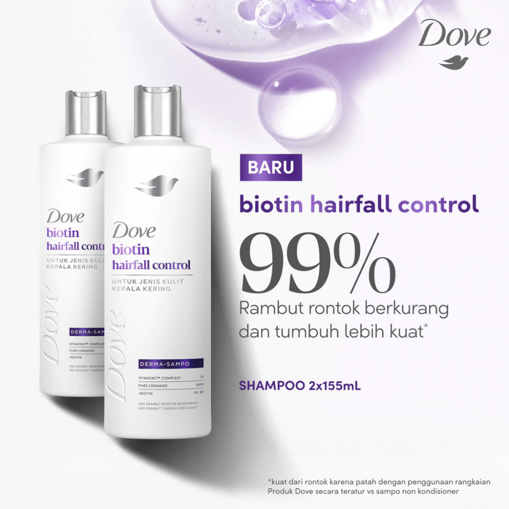 DOVE SHP BIOTIN HAIRFALL 2 X 155 ML