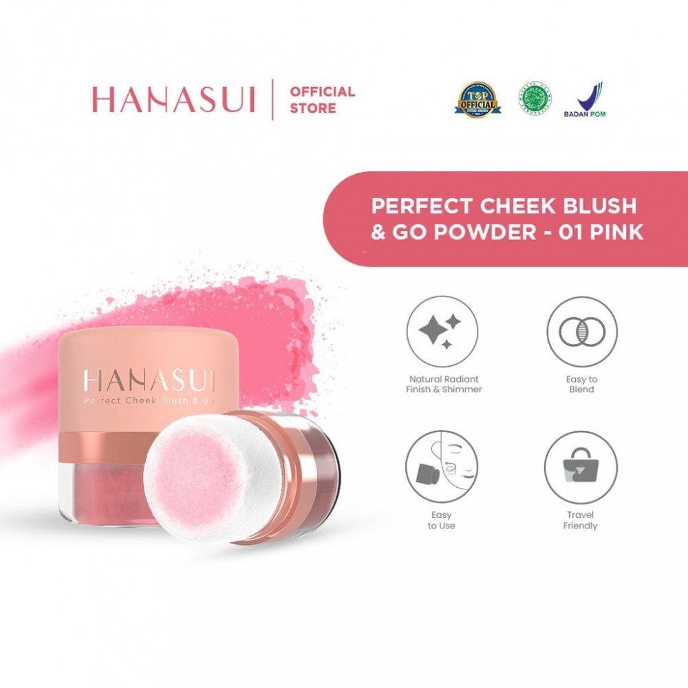 HANASUI PERFECT CHEEK BLUSH & GO PINK 2.5 GR