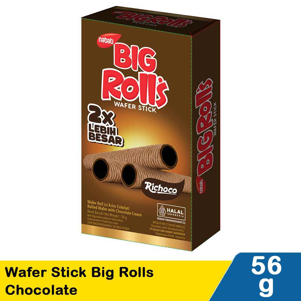 BIG ROLLS WAFER STICK COKLAT 56 GR
