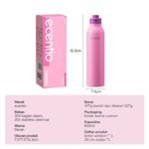 ECENTIO 1000 ML SILICONE HANDLE OUTDOOR B PINK
