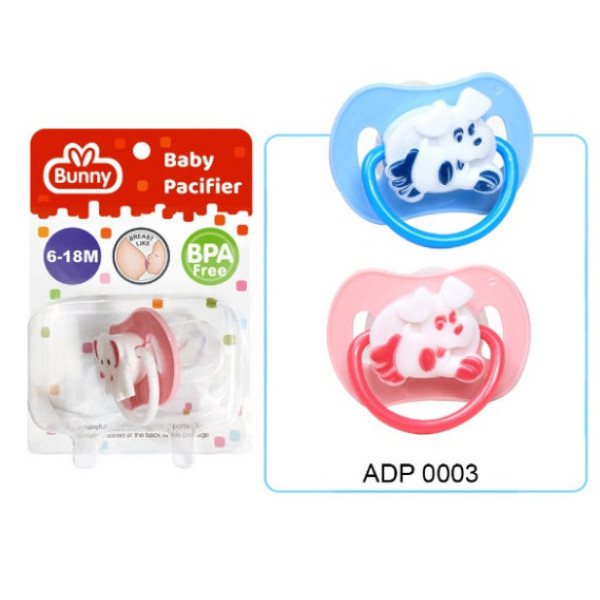 BUNNY ADP 0003 1 PK PACIFIER WITH SILICONE NIPPLE WITH C