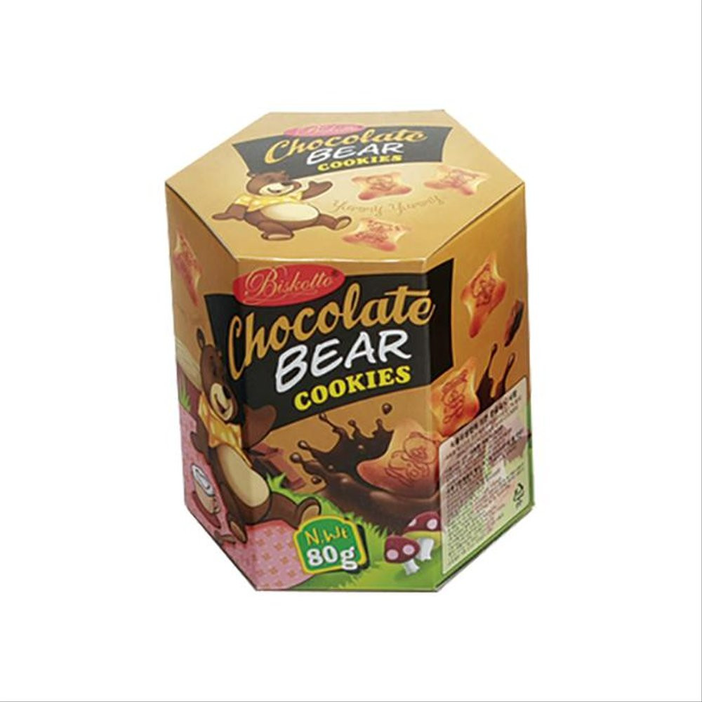 BISKOTTO BEAR COOKIES COKLAT 80 GR