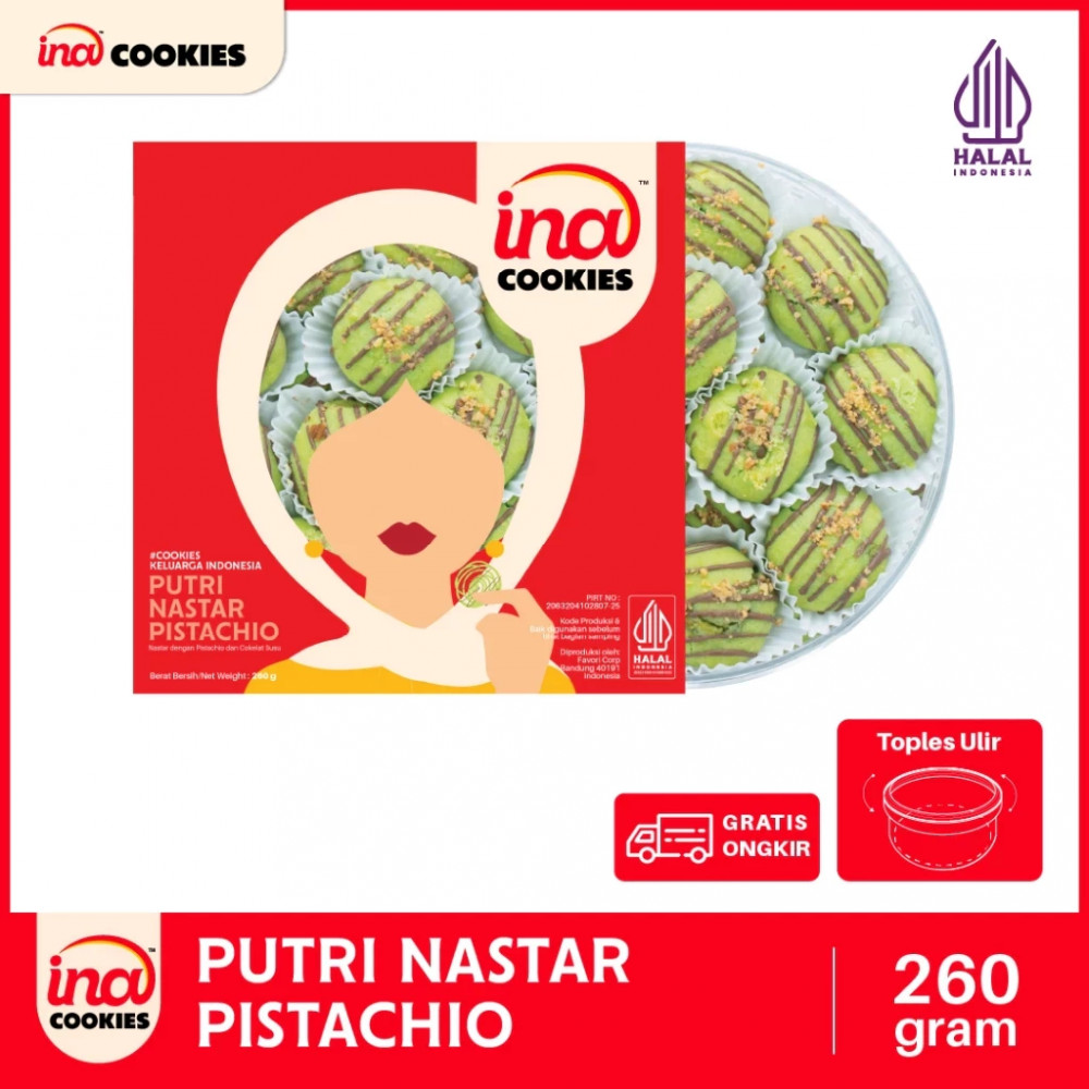 INA COOKIES PUTRI NASTAR PISTACHIO 260 GR