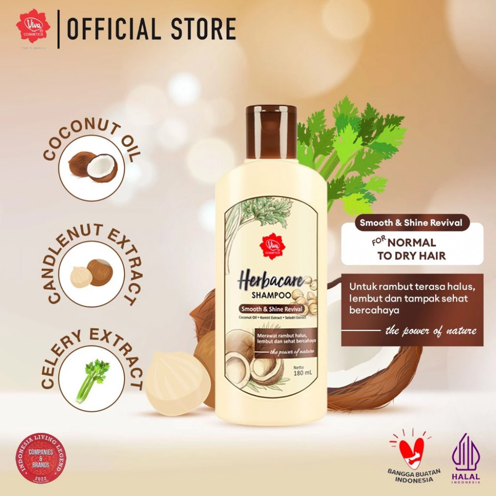 VIVA HERBACARE SHP SMOOTH SHINE 180 ML