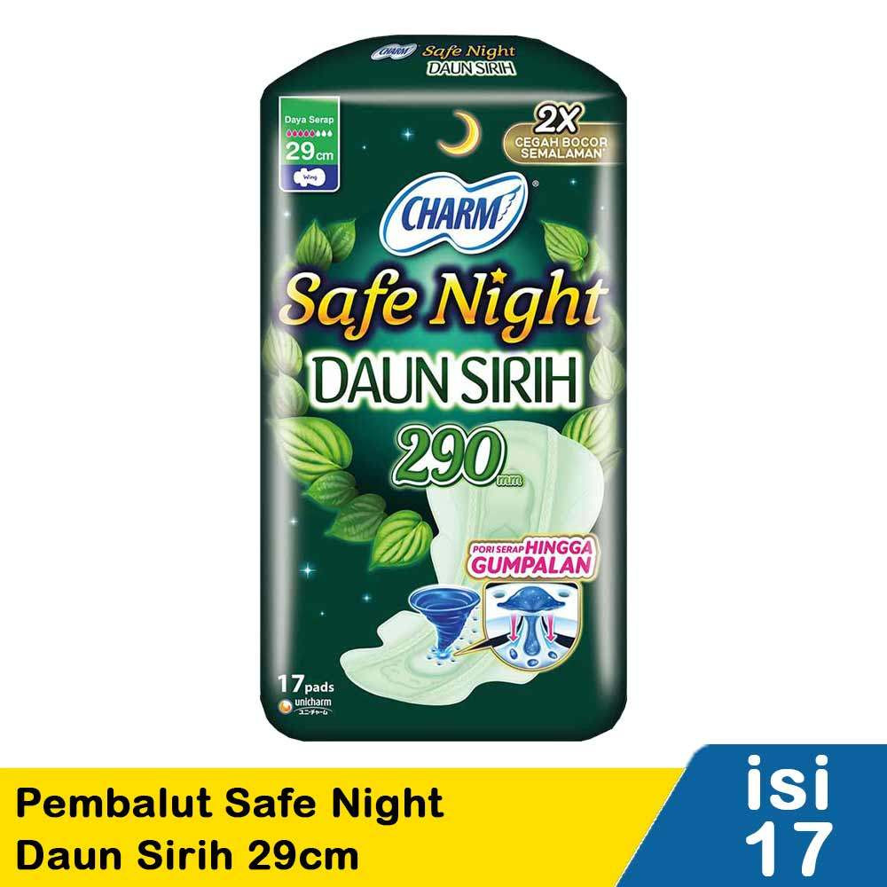 CHARM SAFE NIGHT DAUN SIRIH 29 CM ISI 17