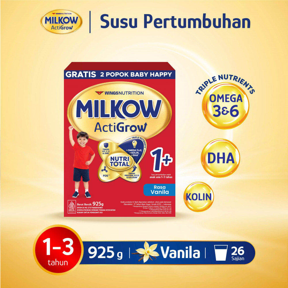 MILKOW ACTIGROW 1+ VANILLA 925 GR