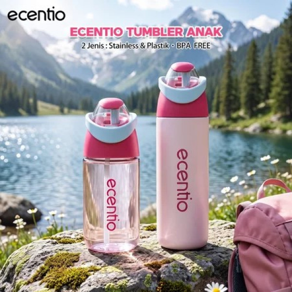 ECENTIO 550 ML POP TOP LOCKABLE PLASTIC OUTDOOR PINK