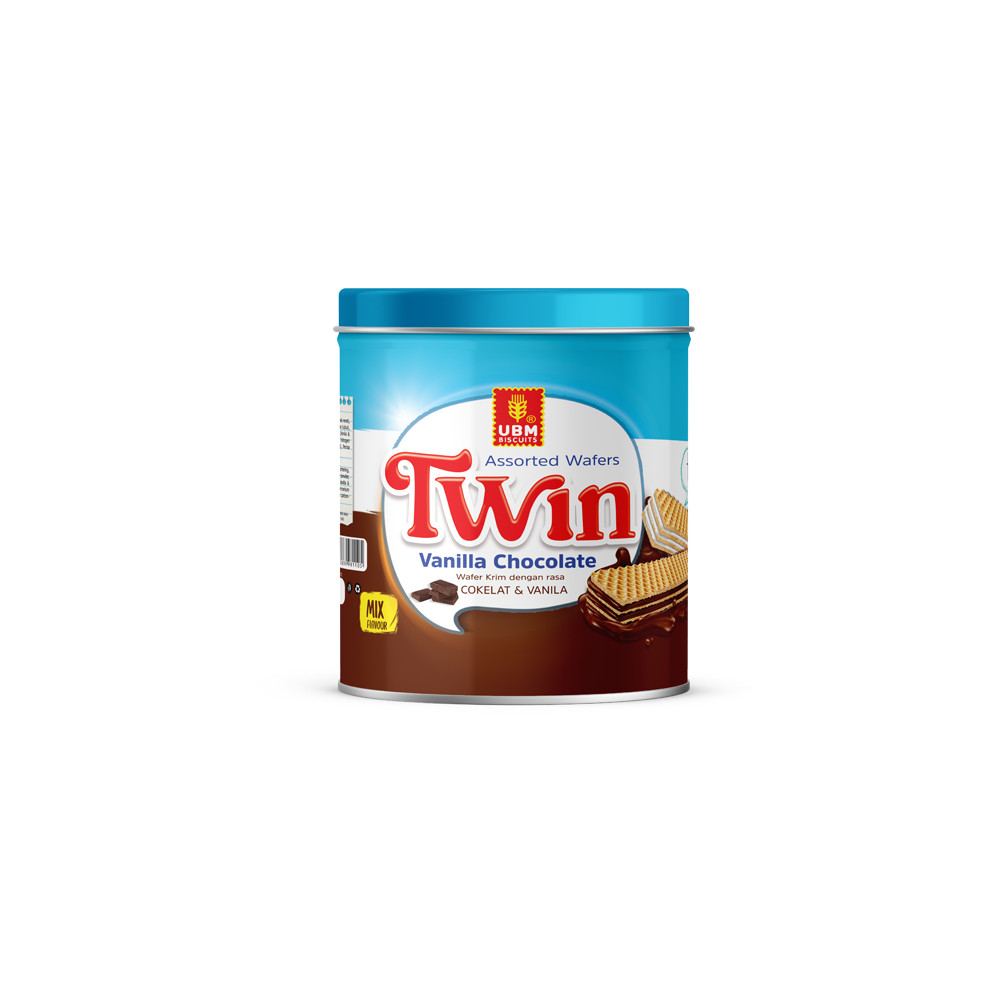 UBM WAFER TWIN CHOCO VANILLA TIN 225 GR