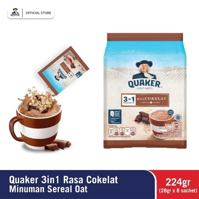 QUAKER 3 IN 1 CHOCOLATE 224 GR