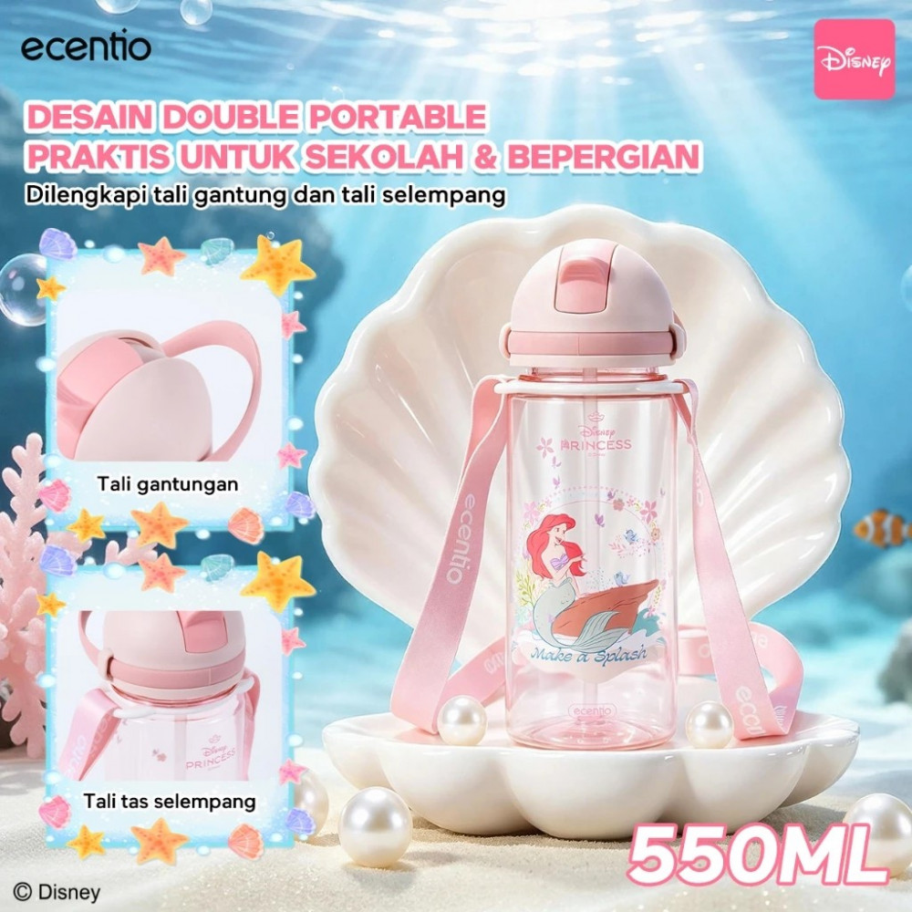 ECENTIO 550 ML PLASTIC CHILDREN WATER BOTTLE MERMAID  ARIE