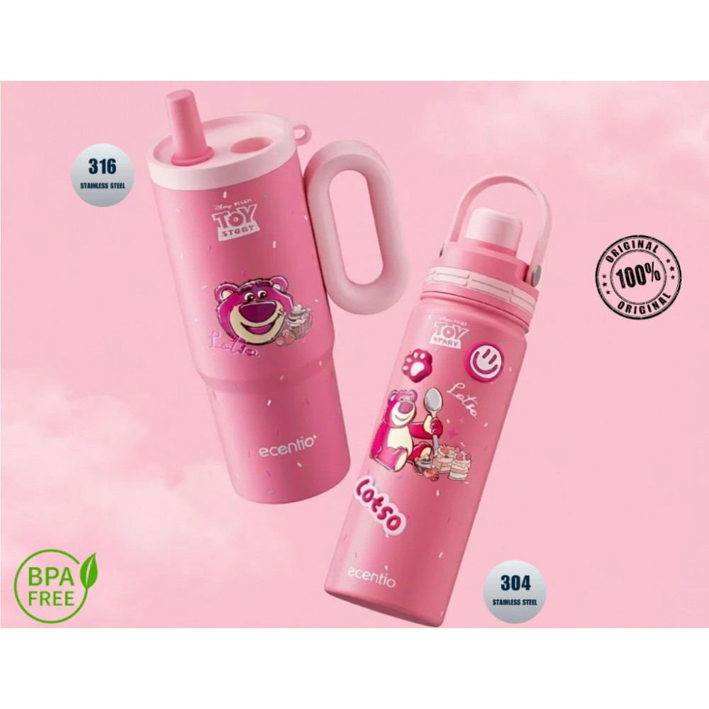 ECENTIO 600 ML STRAW LID OUTDOOR BOTTLE WITH HANDLE