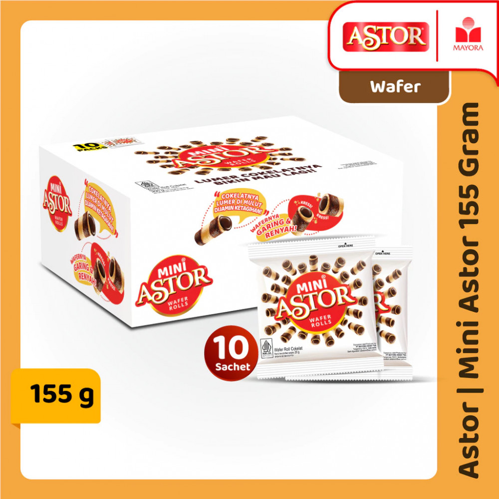 ASTOR MINI WAFER ROLL COKLAT 10 X 155 GR