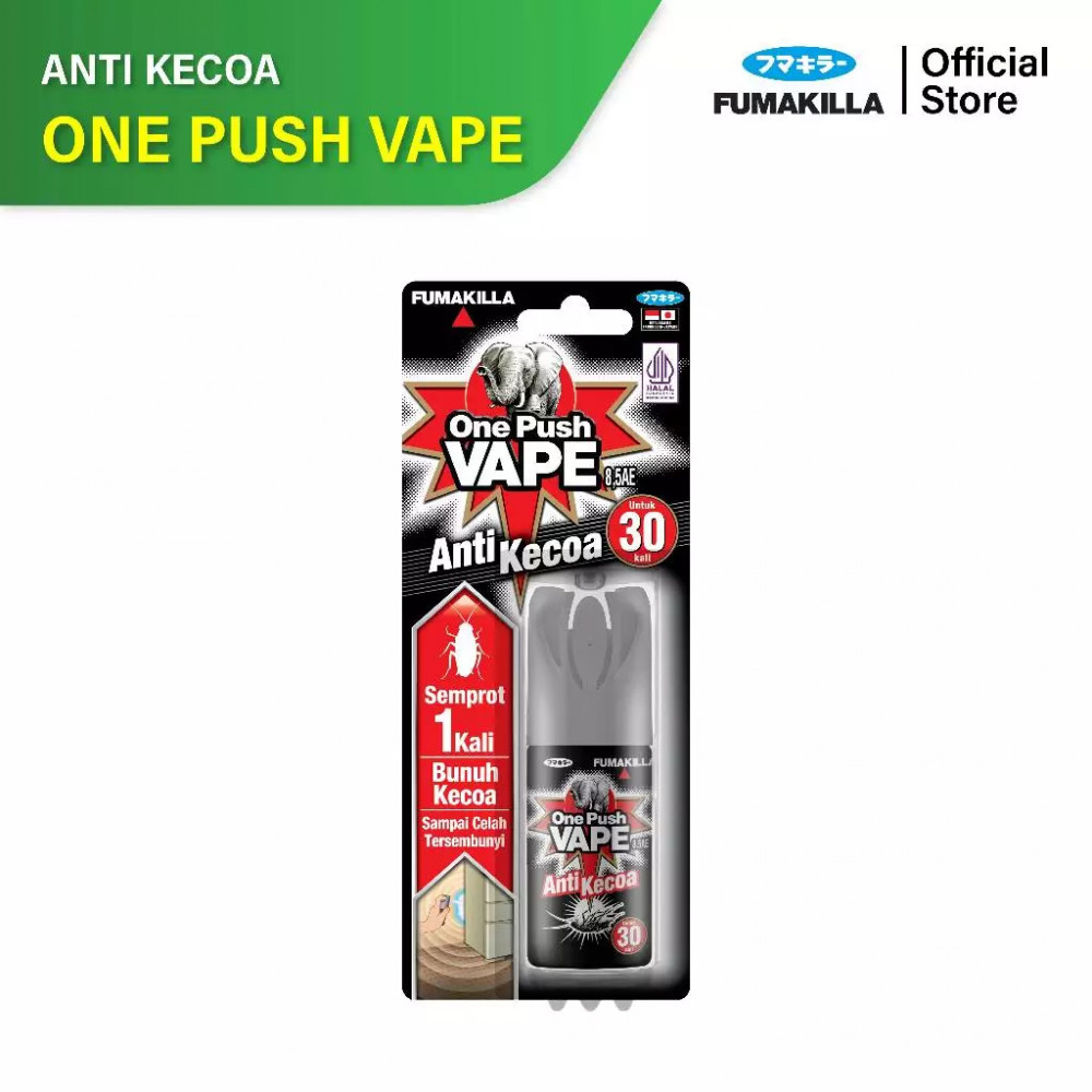 VAPE ONE PUSH ANTI KECOA 30HR 10 ML